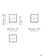 Squaring Pouf matelassé de Bonaldo - schéma dimensionnel